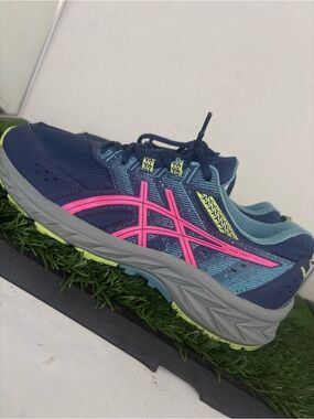 ASICS Gel Venture Women’s Trail Running Shoes Blue Pink Mint Size 6